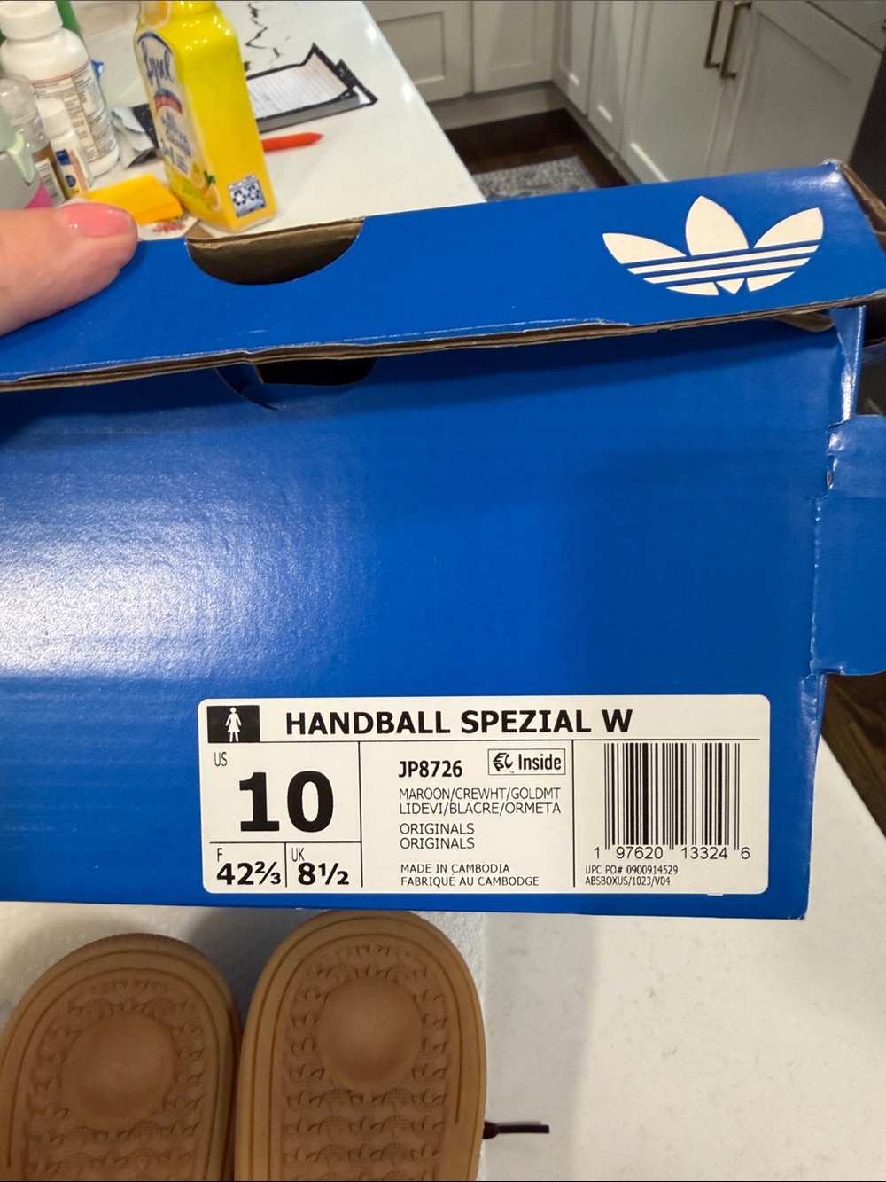 adidas spezial Burgundy Suede Sneakers with Cream Stripes - Picture 5 of 5